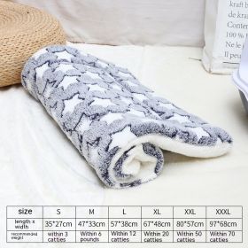 Winter Pet Mat Cat Nest Flannel Kennel Blanket Cat Pad Pet Bed (Option: Blue White Star-S)