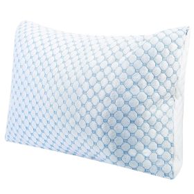 Cooling Memory Foam Pillow Ventilated Soft Bed Pillow with Cooling Gel Infused Memory Foam Heat Moisture Reducing Cooling Fiber Breathable Machine Was (size: King_1Pc)