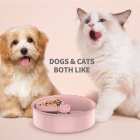 Slow Feeder Dog Bowl, Dog Bowls to Slow Down Eating, Dog Food Bowl for Small Medium Dogs, Dog Maze Slow Eating Bowl (Color: pink)