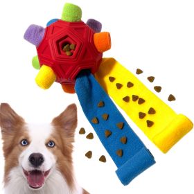 Pet Dog Hollow-out Bite-resistant Smell Toy Ball (Option: Red Body-Rainbow)