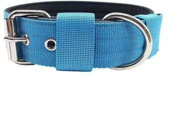 Pet Dog Collar Foam Scarf Nylon Bandana (Option: Blue-M)