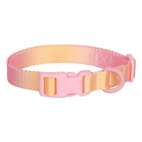 Large Anti-rust Gradient In Dog Collar (Option: Pink And Yellow-M)