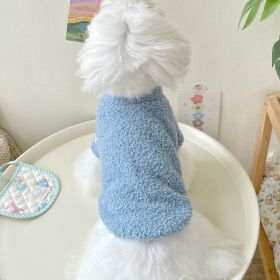 Double-sided Cloud Velvet Thickened Pet Puppy Cat Clothes (Option: Blue-M)