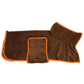 Pet Super Absorbent Quick Drying Fiber Bath Towel (Option: Brown-L)