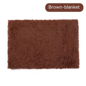 Pet Blanket Dog Bed Cat Winter Thermal Blanket (Option: Brown Blanket-S)