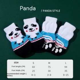 High Quality Non-slip Sole Socks Teddy Corgi Cat Supplies 4 Pack (Option: Panda-S)